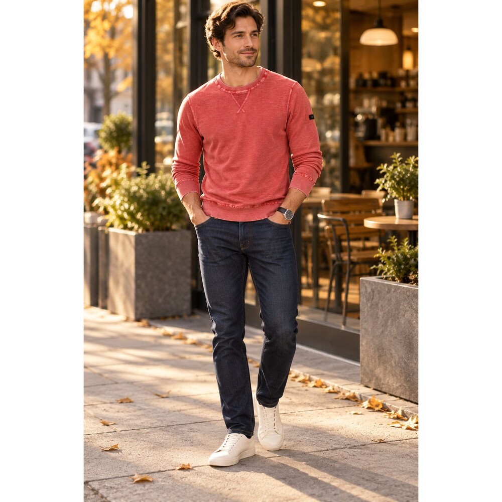 Superdry JPN Premium Dyed Crewneck Sweater Mens M Red Pullover Cotton Jumper Kni